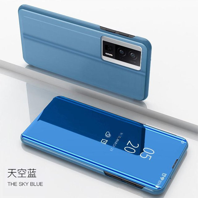 Xiaomi Smart Mirror Handyhülle mit magnetischem Klappständer für Poco F5 und Poco F5 Pro 5G in Blau - Bild 1