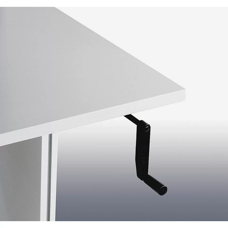 Treston Arbeitstisch Serie WB mit Handkurbel höhenverstellbar B/T: 1500 x 800 mm in Grau und Weiß - Bild 2