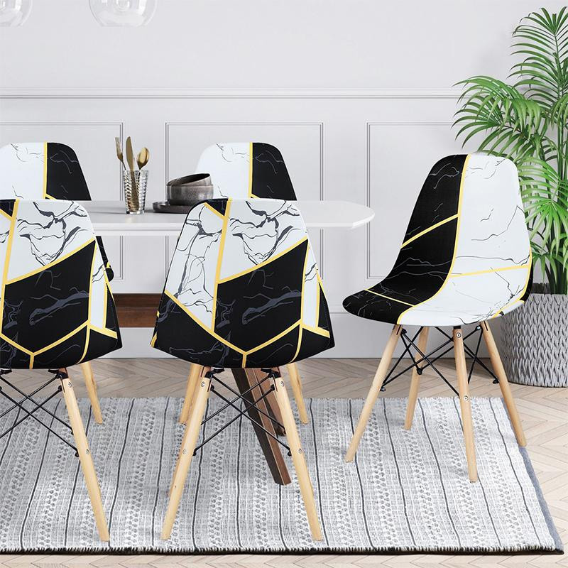 Lellen Sitzbezug für Schalenstühle im nordischen Patchwork-Stil, waschbar, Mehrfarbig - Bild 3