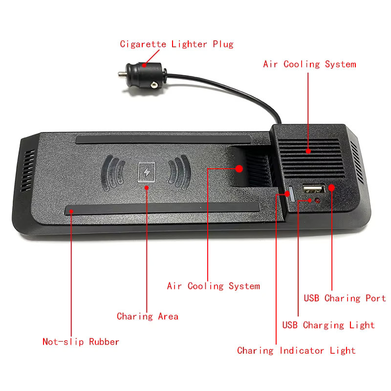 Carinway 15W Wireless Auto-Ladegerät und Handy-Ladehalterung in Schwarz für Audi A4 B8 B9 A4 Allroad Q5 SQ5 A5 S5 RS5 - Bild 5