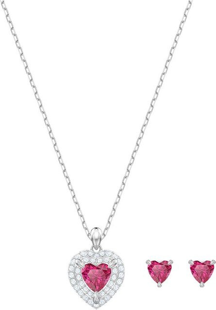 Swarovski Schmuck-Set Halskette und Ohrringe, Rot, Kristall, Damen - Bild 1