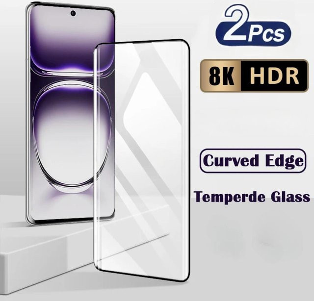 3D Gebogenes Panzerglas Displayschutzfolie für Oppo Reno 12 11 10 9 8T 5G und Oppo A1 A2 F27 Pro Plus in Weiß - Bild 1