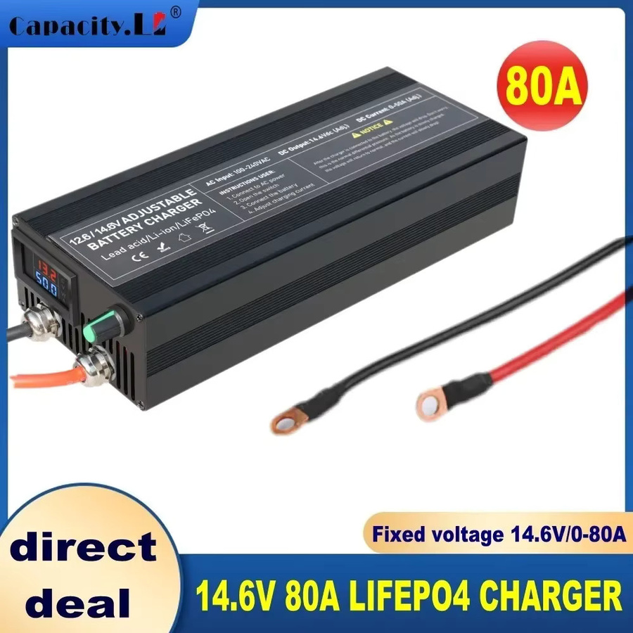Schnelles LiFePO4 Ladegerät für 12V Auto-Lithium-Batterien mit Display in Schwarz - Bild 3