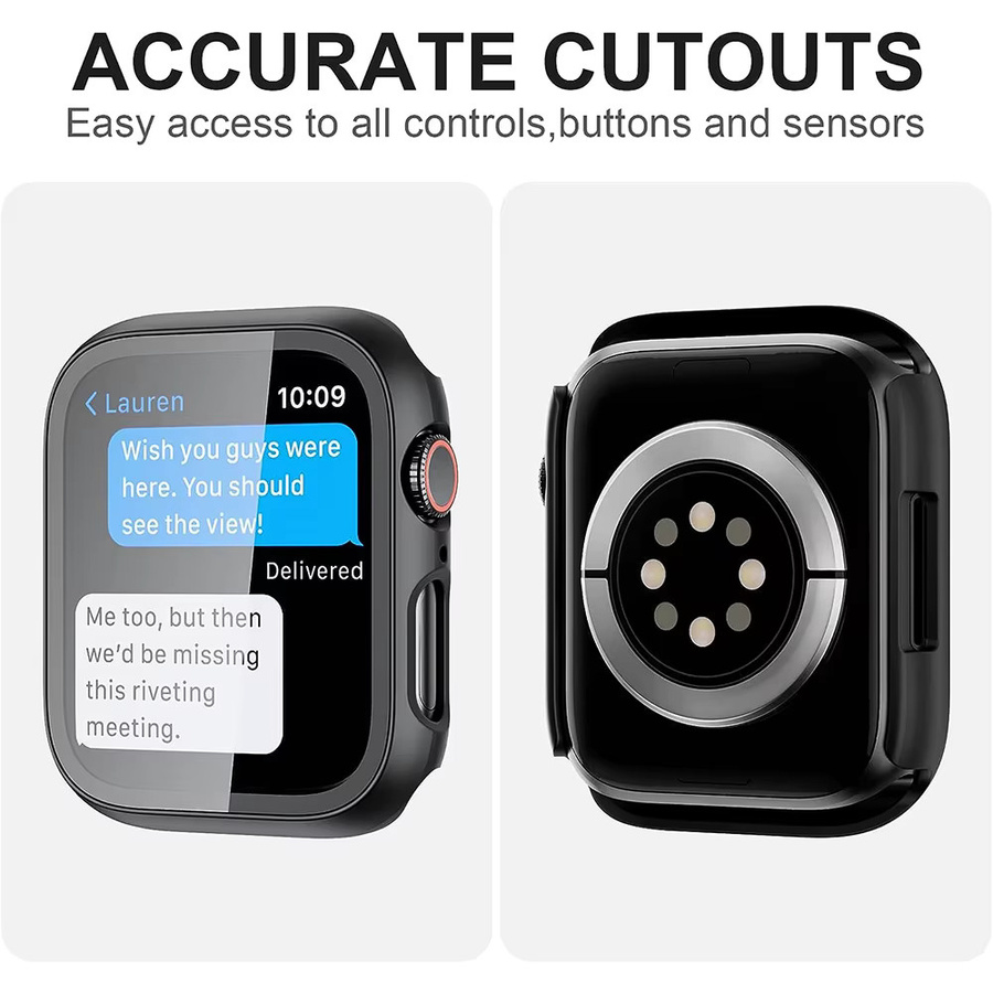 NYFundas Displayschutzfolie aus gehärtetem Glas für Apple Watch, transparent - Bild 2