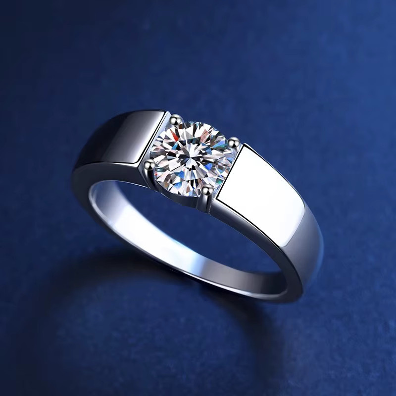 SAY Verlobungsring, 925 Silber vergoldet, Moissanit, Damen - Bild 3