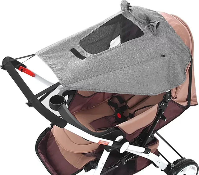 Universal Baby Kinderwagen Sonnenschutz Baldachin mit UV-Schutz in Grau - Bild 1
