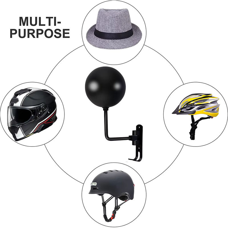 Willstar Wandhalterung für Helme und Accessoires aus Metall, Rotationsaufhänger in Schwarz - Bild 5