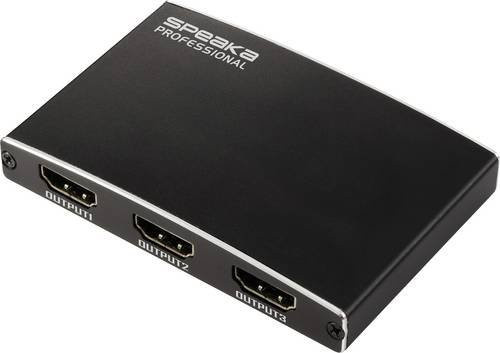 SpeaKa Professional SP-HDMIS-210 HDMI-Splitter mit 3 Ports, Ultra HD fähig bis 3480 x 2160 Pixel, Schwarz - Bild 1