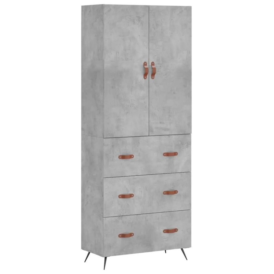 vidaXL Highboard Industrial Design in Betongrau, Wandmontage, B/T/H: 69,5 x 34,0 x 180,0 cm - Bild 2