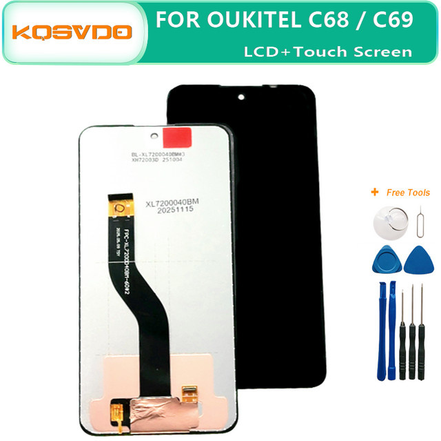 OUKITEL LCD Display Touchscreen Digitizer Ersatz für C68, C69, C68 Plus und C68 Pro in Schwarz - Bild 1