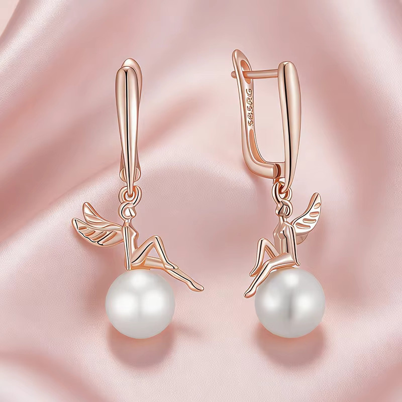 Kinel Ohrringe, 585 Gold, Roségold, Perle, Damen - Bild 3