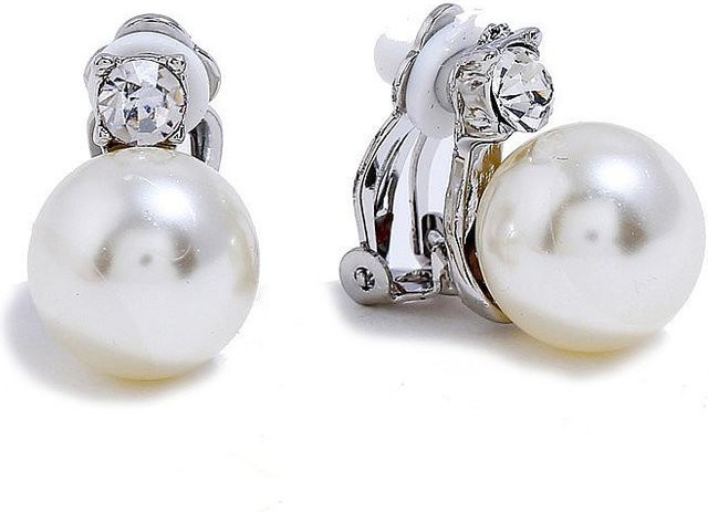 Clip-On-Ohrringe, Perle, Silber, Damen - Bild 1