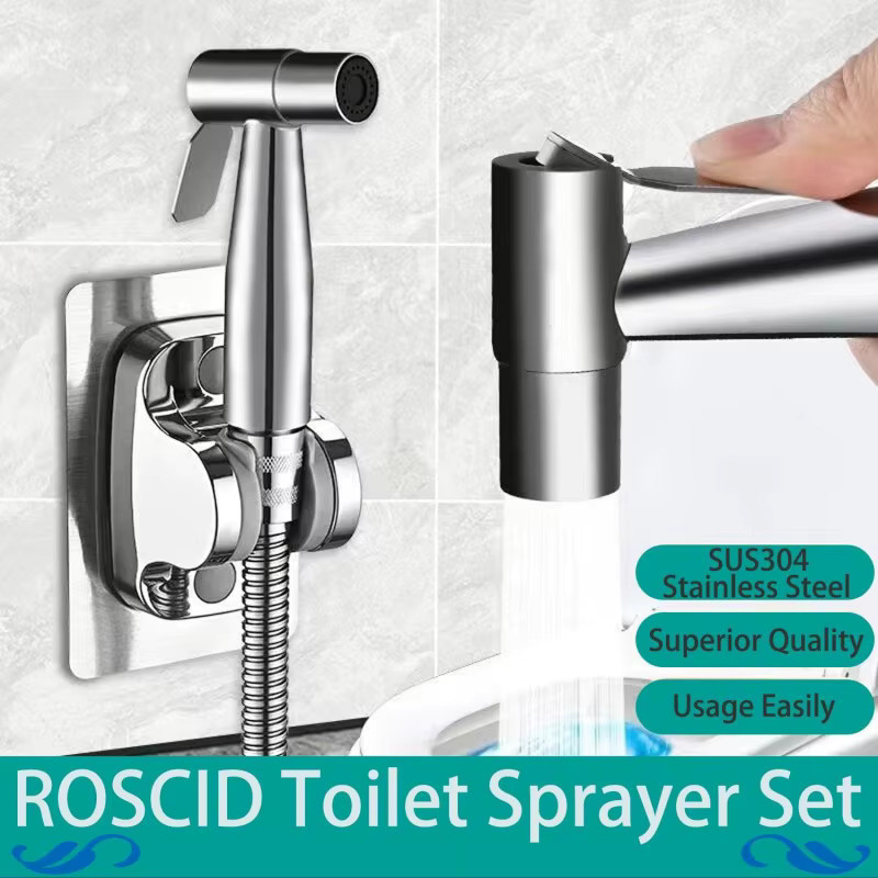 Abay Bidet-Sprühgerät-Set mit 1,5 m Schlauch, Halter und 3-Wege-Wasserhahn-Umsteller G1/2 M22-24 zur Körperhygiene - Bild 5