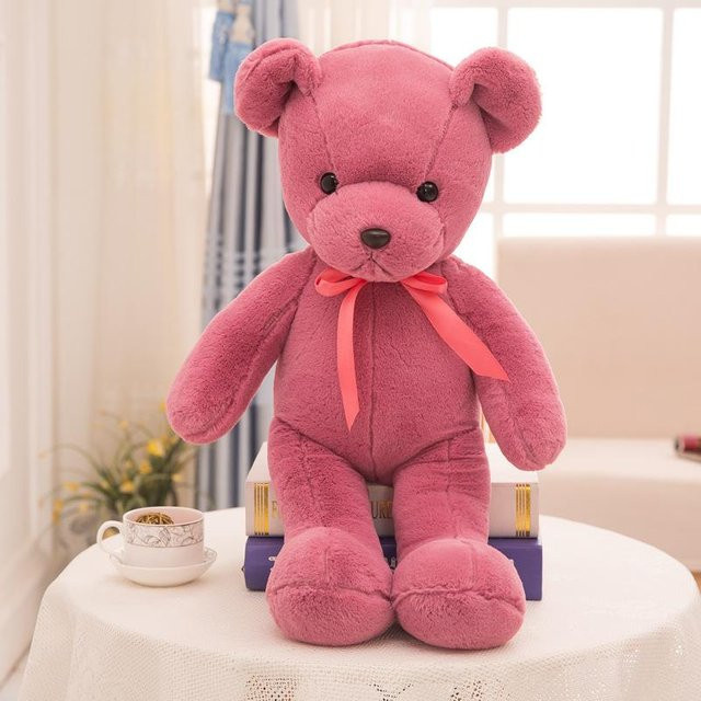 Teddybär-Puppe Plüschtier, dunkelrot, bunt / mehrfarbig - Bild 1
