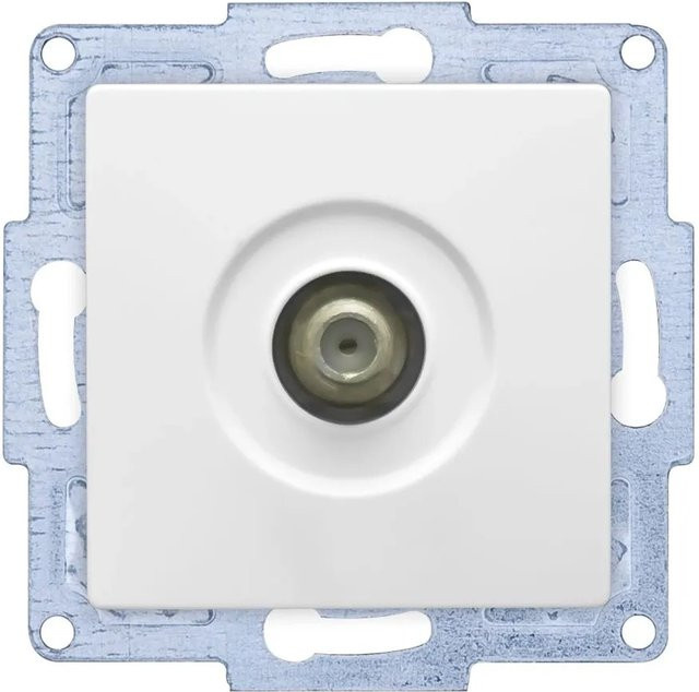 Günsan VISAGE MODERNA Modul Steckdose und TV Antennendose mit F-Stecker in Weiß - Bild 1