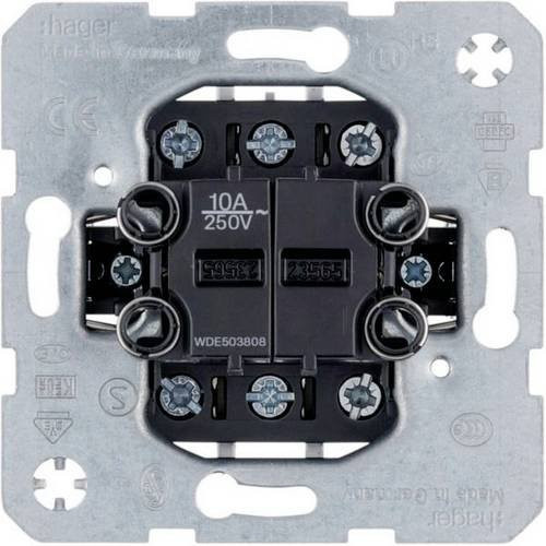 Hager Serientaster WDE503808 Switch Schwarz bündig montiert - Bild 1