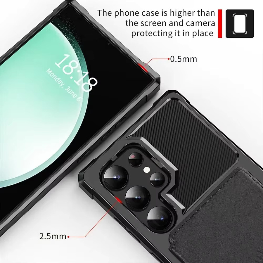 ZM03 Kartenetui-Hülle für Samsung Galaxy S26 S25 S24 S23 S22 S21 Ultra FE A56 A36 in Schwarz und Grün - Bild 5