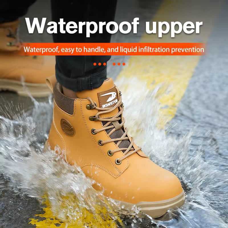 Kankeirr Sicherheitsschuhe für Männer, wasserdichte Arbeitsstiefel mit Stahlkappe, leichte und atmungsaktive Sneaker, EN ISO 20345, Farben: Schwarz und Braun - Bild 3
