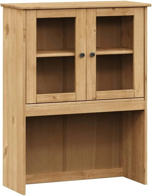 vidaXL Sideboard-Aufsatz VIGO in Braun aus massivem Kiefernholz mit Jalousie-Design, B/T/H: 78 x 30 x 100 cm - Bild 1