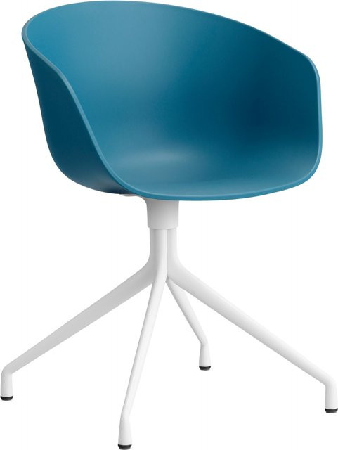 HAY About A Chair AAC 20 Drehstuhl mit Armlehnen in Blau aus Kunststoff und Aluminium mit mattem Finish - Bild 1