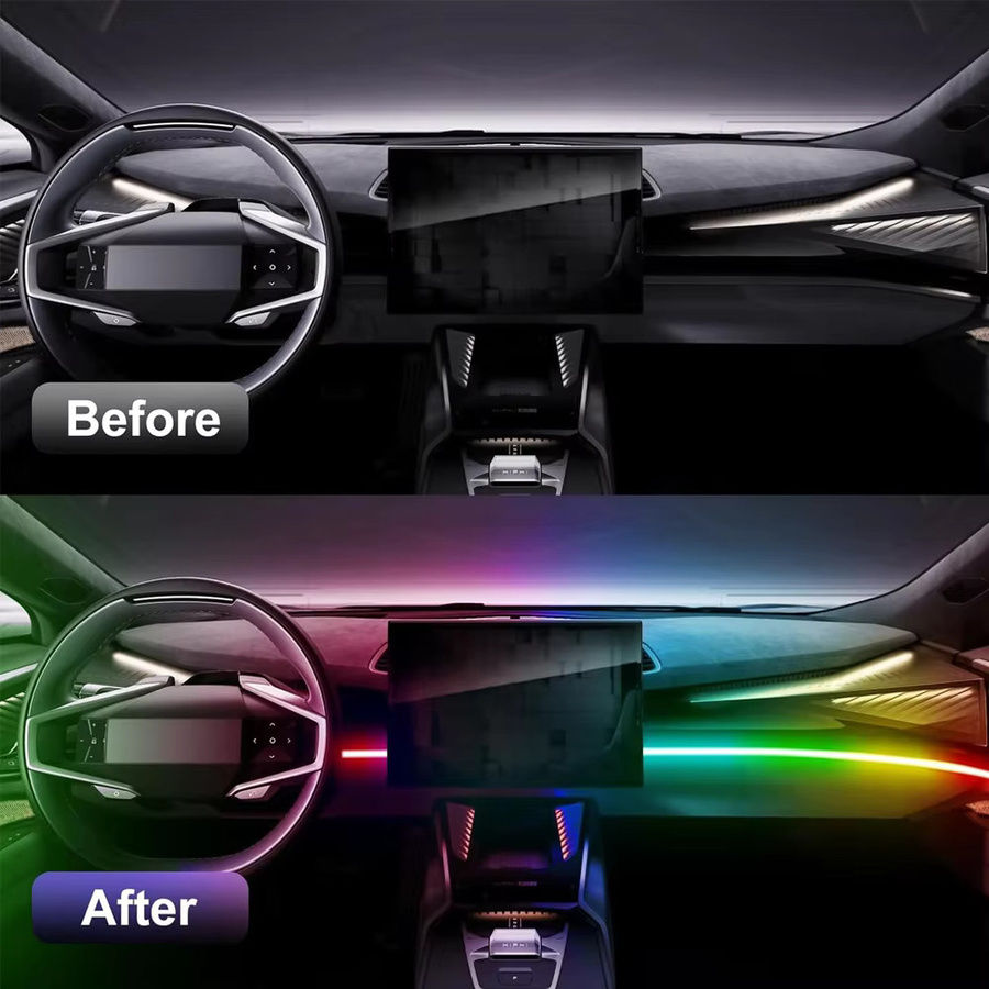 YSRSAI RGB LED Auto Umgebungslicht mit App- und Fernbedienung, USB 5V Fußlicht in Multicolour, Schwarz - Bild 2