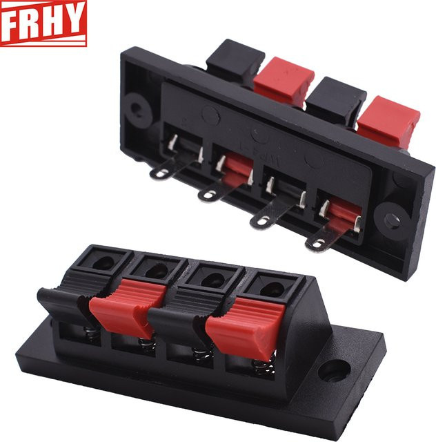 FRHY 10 Stück Federbelastete Push-In-Anschlussklemmen aus Kunststoff für Audio-Lautsprecher, Steckbretter und Verstärker mit 2 oder 4 Positionen - Bild 1