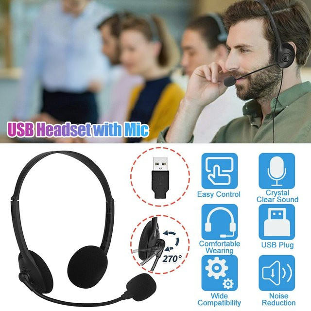 Ockcic Gaming Headset mit Geräuschunterdrückung und USB-C Anschluss in Schwarz - Bild 1