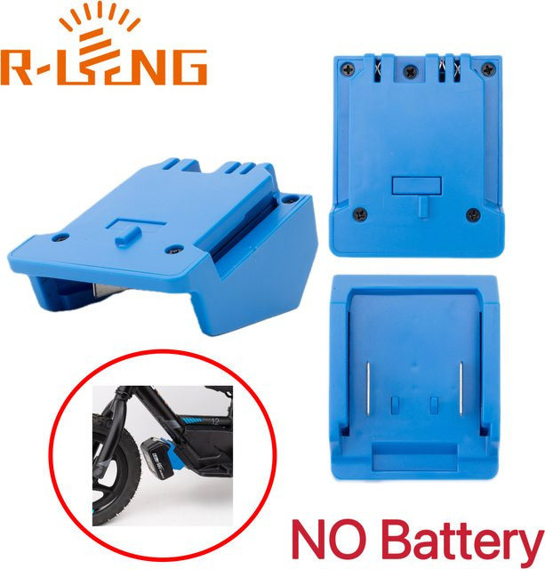 Kabelloser Batterieadapter für Makita 18V Li-Ionen-Akkus zur Nutzung in Stacyc Kinder-Elektrofahrrädern, Farbe: Blau - Bild 1