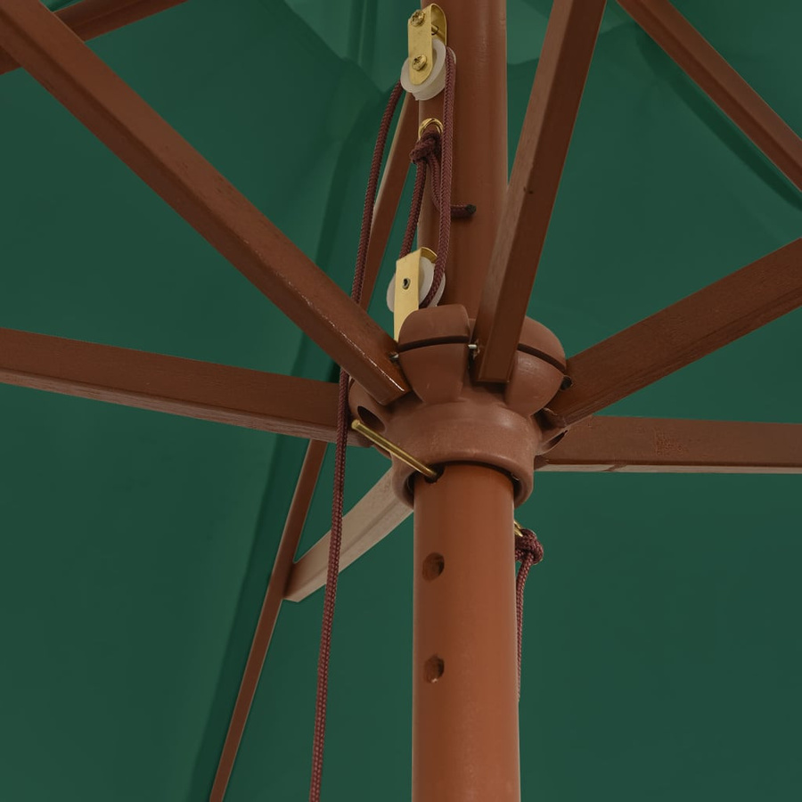vidaXL Sonnenschirm aus Polyester und Bambus in Grün, B: 299 cm, T: 240 cm - Bild 3