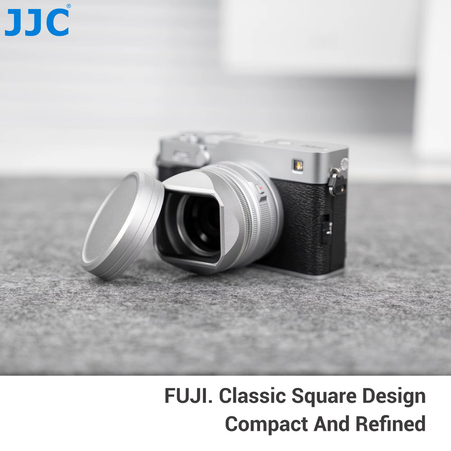 JJC Metall-Quadrat-Gegenlichtblende für Fujifilm XF 23mm F2.8 R WR und XF 27mm F2.8 R WR Objektive in Schwarz oder Silber - Bild 5