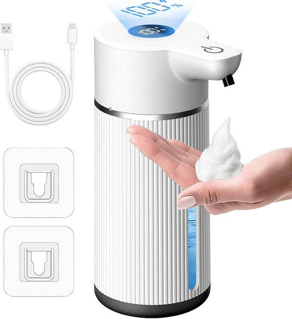 Sarmocare Automatischer Sensor-Seifenspender zur Wandmontage in Weiß mit 420 ml Fassungsvermögen und USB-Aufladung - Bild 1