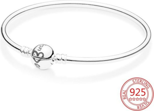 Armband 925 Silber, Herz Verschluss, Damen, 19cm - Bild 1