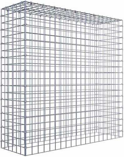 Gabiona Anbaukorb Typ 3 aus Stahl in Silbergrau, B/T/H: 100 x 100 x 30 cm, Maschenweite: 5 x 5 cm - Bild 1