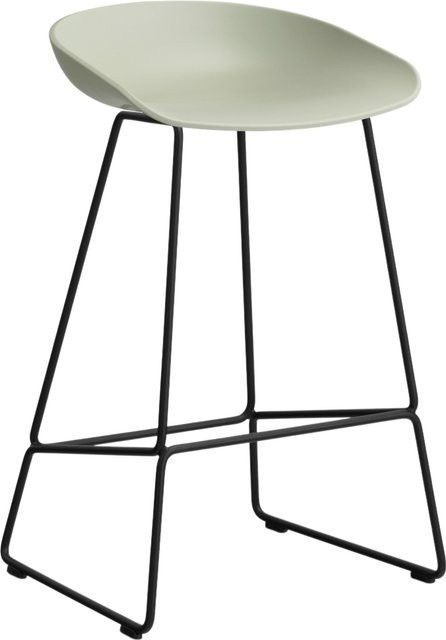 HAY About A Stool AAS 38 Hocker in Grün mit Stahlgestell und Polypropylen-Sitzschale - Bild 1