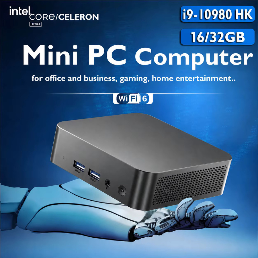 Mini PC mit Windows 11, Intel Core i9 10980HK, 32GB RAM, 1TB SSD, WiFi 6 und Bluetooth 5.2, Schwarz - Bild 5