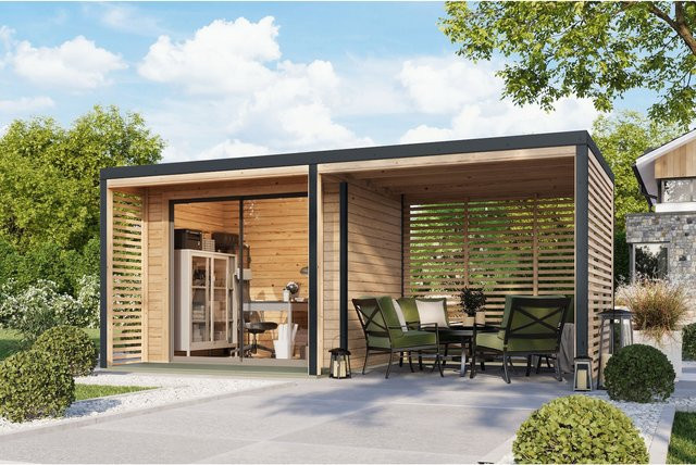 Karibu Gartenhaus Sacramento 38mm Hybrid - Bild 1