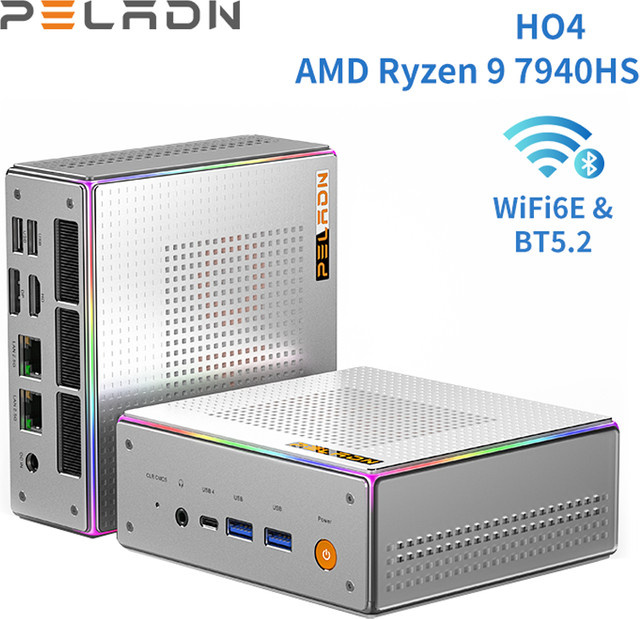 PELADN Mini-PC mit AMD Ryzen 9 7940HS, Radeon 780M, 16GB DDR5 RAM, 1TB SSD, Silber, WiFi6 und Bluetooth 5.2 - Bild 1