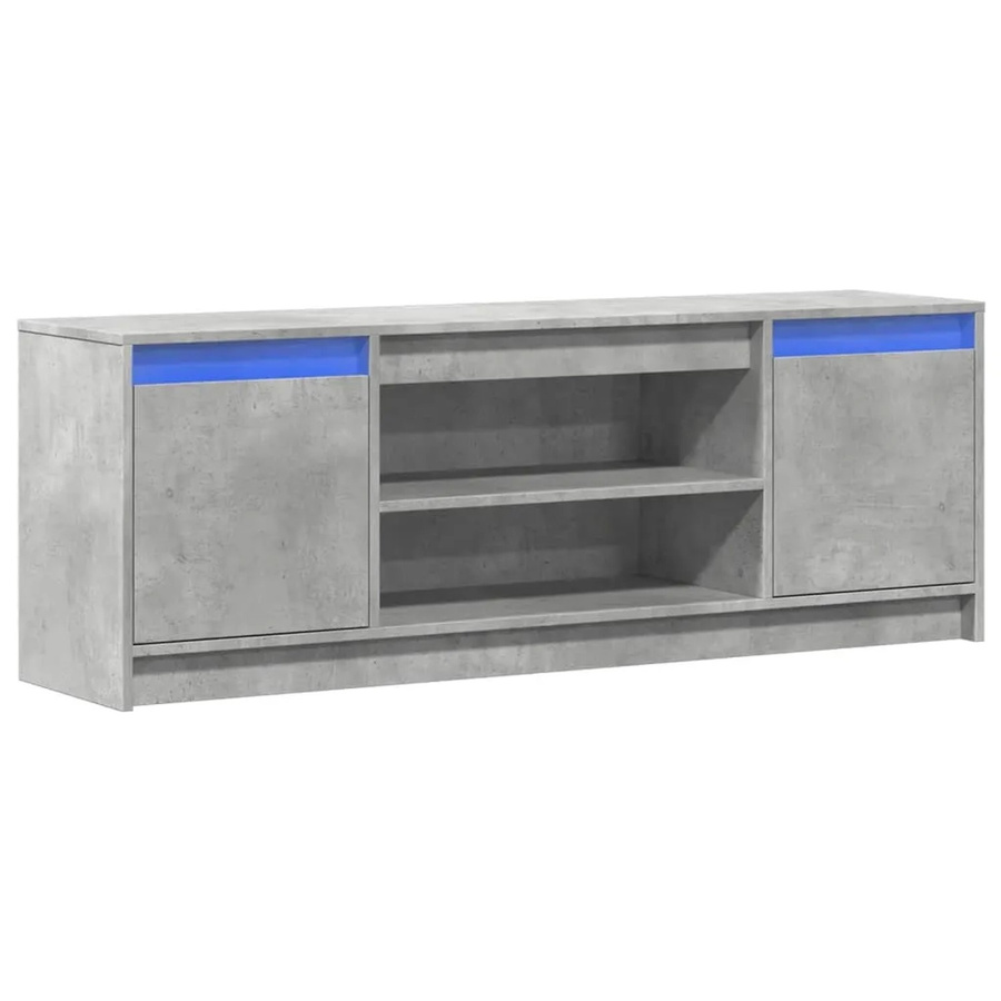 vidaXL TV-Schrank mit LED-Beleuchtung in Betongrau, B/T/H: 139,5 x 34 x 50 cm - Bild 2