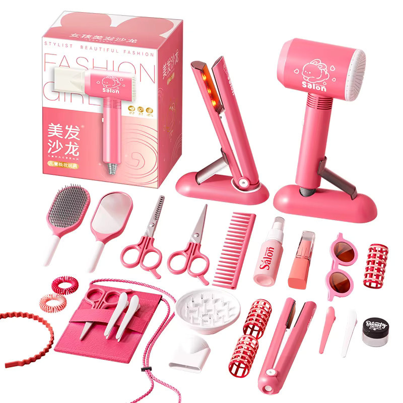 CONUSEA Beauty Hairdresser Spielset für Mädchen in Pink mit Haartrockner und Styling-Werkzeugen - Bild 3