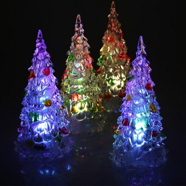 ZatuVigo Mini Weihnachtsbaum mit farbig wechselndem LED-Licht für die Tischdekoration, Multicolor - Bild 1