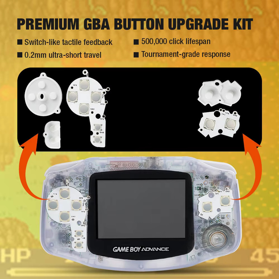 TicKnot GBA Membran Taste Tactile Upgrade Kit für Gameboy Advance in Weiß zur Reparatur korrodierter Taste Pads - Bild 2