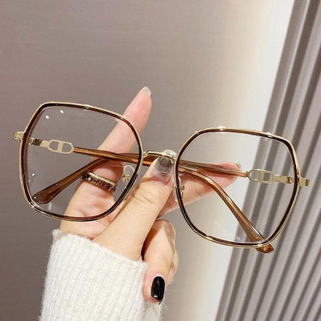 Dote Lesebrille, Quadratisch, Metall, Vollrand, Unisex, White, Gold - Bild 1