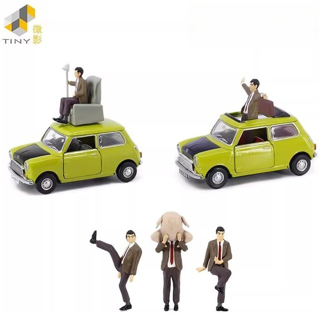 Guba Mr. Bean's Mini Cooper, Miniaturmodell, 1:50, Metall, Set - Bild 1
