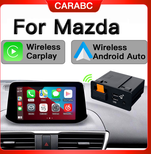 CARABC Wireless Carplay und Android Auto Adapter für Mazda Nachrüstung, USB-C, Schwarz, TK78669U0C - Bild 1