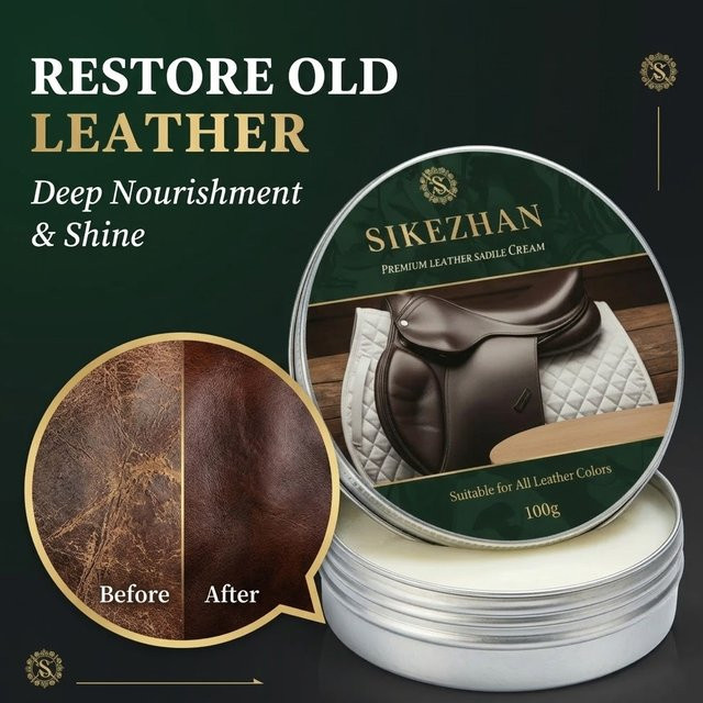 SIKEZHAN Premium Lederpflegecreme für Pferdeausrüstung, Stiefel, Jacken, Taschen und Möbel, 100g - Bild 1