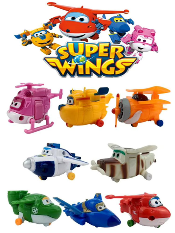 Bandai Super Wings Actionfiguren Flugzeug-Transformation, 8-teiliges Set - Bild 3