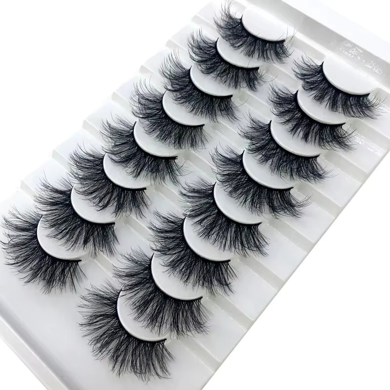 AMSDCN 3D Falsche Wimpern, 8 Paar, Natürlich, Unisex - Bild 3
