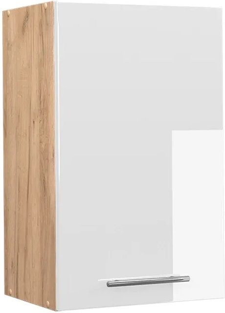 Vicco Hängeschrank Fame-Line Küchenschrank in Weiß Hochglanz und Eiche mit Softclose-Scharnieren und Einlegeboden, Breite: 45 cm - Bild 2