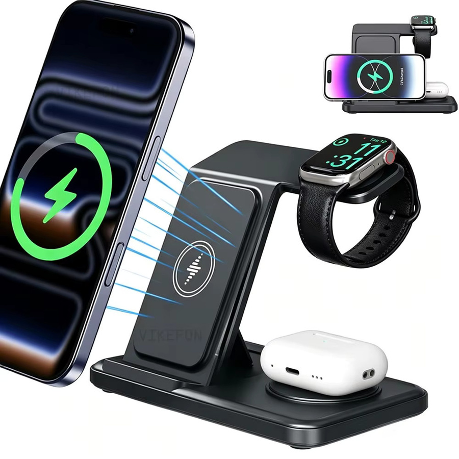 VIKEFON 3-in-1 Kabellose Ladestation für iPhone, Apple Watch und AirPods, Schneller Ladeständer für iOS-Geräte - Bild 6