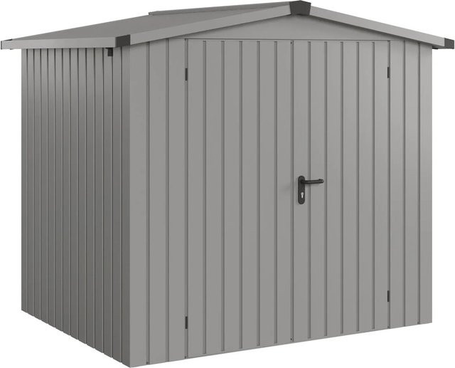 Hörmann EcoStar Gerätehaus Euroline Satteldach 2-flg Graualuminium B/H: 237 x 181 cm - Bild 1